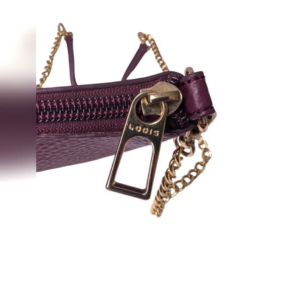 LODIS Crossbody Emily Italian Leather Convertible Chain Strap Red Wine - Picture 4 of 7